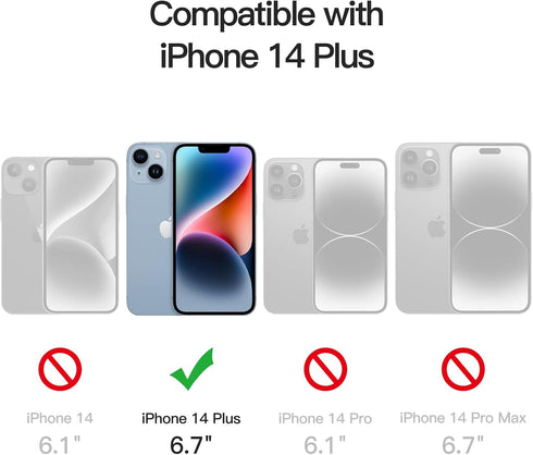 JETech Full Coverage Screen Protector for iPhone 14 Plus 6.7-Inch with Camera Lens Protector, 2-Pack