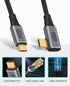 Poyiccot USB C Right Angle Cable 100W, 40Gbps Short USB 4 Cable for Thunderbolt 4, 1.5 Feet for MacBook Pro