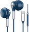USB C Earphones with Microphone for Samsung Galaxy S23 Ultra, S22, S21 FE, S20, A54, A53, iPhone 15 Pro Max, Pixel 8,