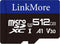 LinkMore XV13 512GB MicroSD Memory Card, MicroSDXC A1 UHS-I U3 V30 Class 10, SD Adapter Included, Read Up to 95 MB/s