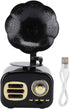 Mini Vintage Retro Bluetooth Smart Speaker, Portable Loudspeaker Music Player for Desktop Laptop, Black