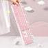 Typewriter Keyboard, 104-Key Punk Retro Gaming Keyboard, Wired USB, LED White Backlit, Cute for PC/Win/Mac/Laptop (Pink)