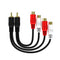 RCA 1 Male to 2 Female Audio Speaker Y Adapter Splitter Cable, 2 Pack / 0.6FT, OFC Conductor