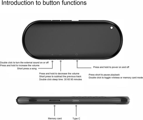 Pillow Speaker, Bluetooth 5.3 Sleep Headphones, Bone Conduction Under Pillow Speaker with Lanyard for Side Sleepers