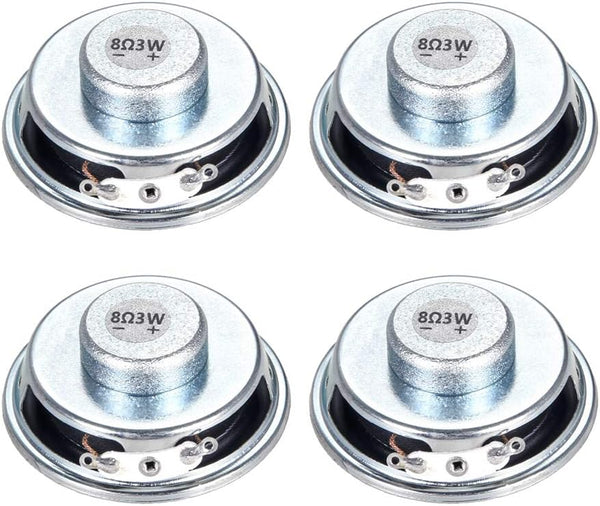 uxcell 3W 8 Ohm DIY Speaker Replacement Loudspeaker, 50mm Round Shape, 4pcs