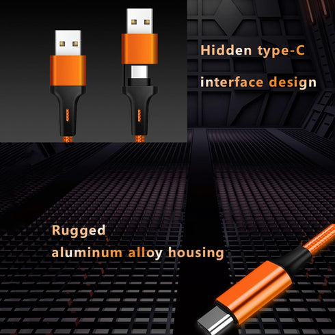 5 in 1 Multi Charging Cable, Short Universal USB Keychain Cable for Travel, Portable Nylon Braided Charging Cord