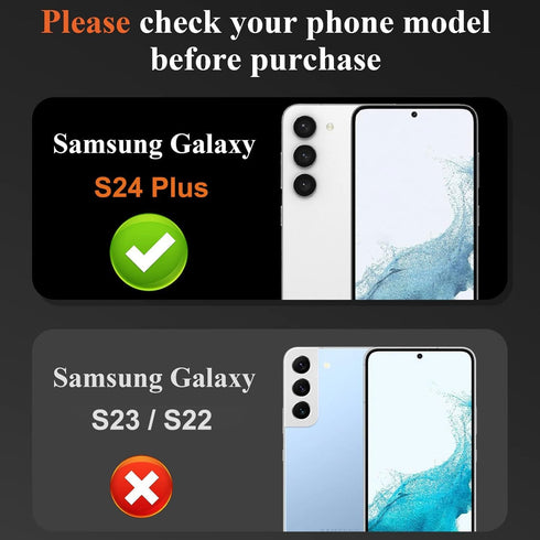 DEERLAMN [3-Packs for Samsung Galaxy S24+ Plus Camera Lens Protector(6.7 Inch),9H Hardness Anti Scratch Easy Installation Tempered Glass - Black