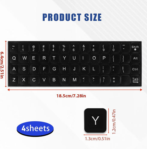 Mozeat Lens 4 English Keyboard Stickers, Pcs Universal Laptop Keyboard Stickers Keyboard Letter Replacement Stickers