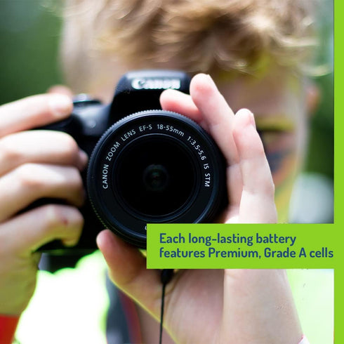 Wasabi Power Battery for Canon LP-E10, EOS Rebel T3, T5, T6, T7, T100, 1100D, 1200D, 1300D, 1500D, 2000D, 3000D, 4000D,