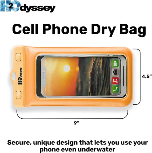 Waterproof Phone Case with Lanyard, Excellent Protection Floats in Water (Orange)