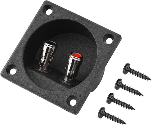 Speakers Terminal Box, Push Spring Type 2 Binding Post Cable Connector for DIY Home Car Stereo Speaker & Subwoofer