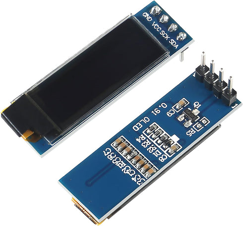 JUZITAO 6PCS 0.91 Inch I2C 3.3V~5V OLED Display Module IIC OLED Screen DC Compatible with Raspberry PI (White Display