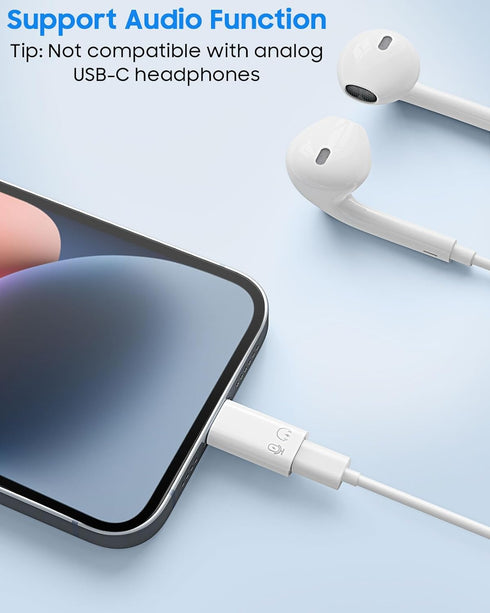 MoKo USB C Female to Lightning Male Adapter, Lightning to USB-A OTG Connector for iPhone 14/13/12/11 Pro Max
