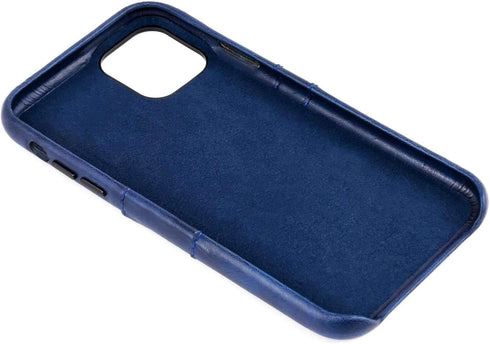 Dockem Wallet Case for iPhone 11 with Built-in Metal Plate for Magnetic Mounting & 2 Credit Card Holders, Navy Blue