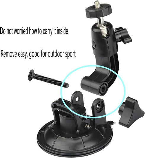 ASOCEA Action Camera Suction Cup Mount for Windshield with Tripod Adapter Compatible with Gopro Hero 11 10 9 8 7 6/AKASO