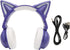 PUSOKEI RGB Cat Ear Headphone, Stereo Cute Gaming Bluetooth Headphones with 3.5mm Cable, Over Ear, Adjustable LED Light