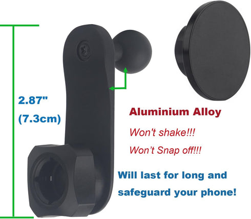 Rigdance 17mm (2.87" Magnetic Ball Phone Mount Holder for Magsafe Phones, with Solid Alumium Extension Arm for Car Air