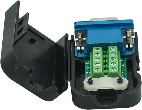 HDB15 3+6 HDMI Female to VGA Female D-SUB 15 Pin Terminal Connector DB15 Adapter 3Row 15Pin to Terminal Breakout Board Connectors with Case by YIOVVOM