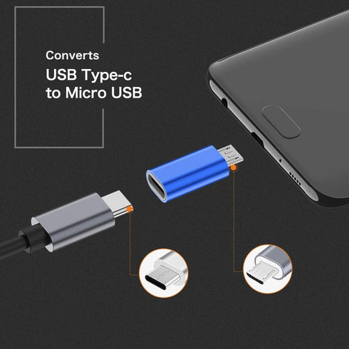 JXMOX USB C to Micro USB Adapter, 4-Pack, Type C Female to Micro USB Male Connector for Samsung Galaxy