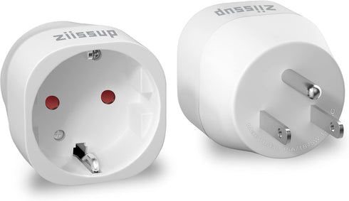 European to USA Plug Adapter, EU to US Plug Adapter for Most of Europe, Spain, France Type C/E/F Plugs to US Power
