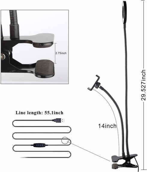 Sokani Dimmable Selfie Ring Light with Cell Phone Holder and Stand Bracket for YouTube TIK Tok Tiktok Zoom Video