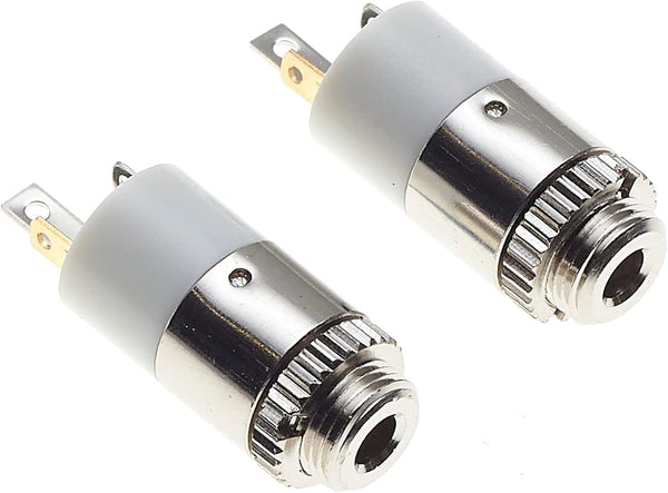 2.5mm Jack Socket, Stereo Chassis Panel Mount Solder Connector with Locking Nut, Pack of 2 for Headphones