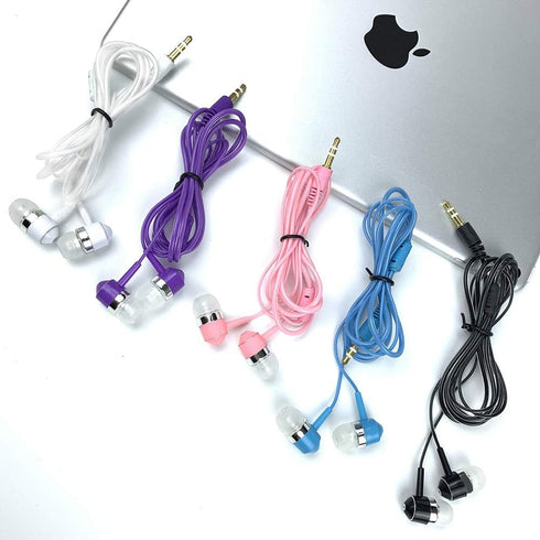 Earbud Headphones Bulk - Wired Earphones Mixed Colors 10 Packs Compatible with iPhone, Smartphone, Computer, Laptop