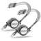 SDBAUX 3 in 1 Retractable Multi USB Charger Cable 2Pack, 3.3ft, Gray, Compatible with Cell Phones & Tablets.