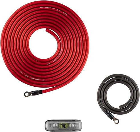 DS18 AK4 Complete 4 Gauge CCA Amplifier Installation Wiring Kit - Ampkit for Connections, Brings Power to Your Radio,
