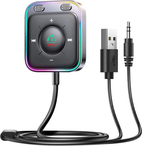 JOYROOM Bluetooth 5.3 Car Adapter - Dual Mics, Noise Cancellation, AUX Bluetooth Kit for Hands-Free Calls