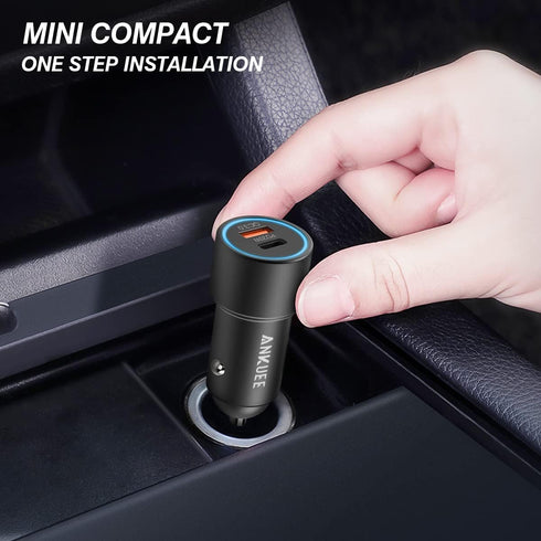 USB C Car Charger, 2 Pack PD 20W & QC 3.0 22.5W USB Fast Charger Plug, Mini Aluminum Alloy Cigarette Lighter Adapter,