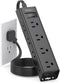 Flat Wall Plug Extension Cord - Surge Protector Power Strip with 12 Outlets, 5ft Desk Charging Station for Home Office