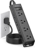 Flat Wall Plug Extension Cord - Surge Protector Power Strip with 12 Outlets, 5ft Desk Charging Station for Home Office