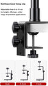 LSYRIA 18"-23" 1/4" 2kg Camera Desk Mount with C Clamp, Adjustable Desktop Light Stands with Ball Heads Cold Shoe