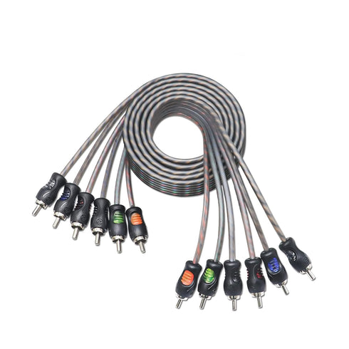 RECOIL RCI66 99.99% Oxygen Free Copper 6ft 6-Channel RCA Audio Cable, Twisted