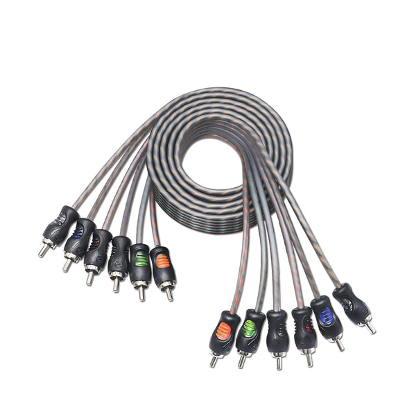 RECOIL RCI66 99.99% Oxygen Free Copper 6ft 6-Channel RCA Audio Cable, Twisted