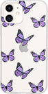 Idocolors Cute Butterfly Case for iPhone 7/iPhone 8 - Clear Soft Bumper TPU Ultra Slim Shockproof Design, Girly Purple
