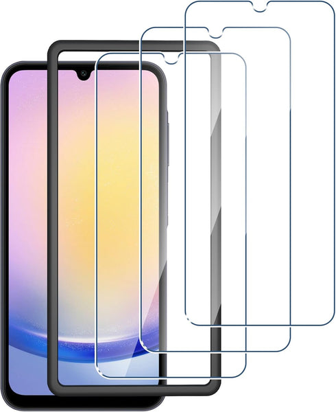 LYWHL 3 Pack Screen Protector for Samsung Galaxy A25 5G, Tempered Glass HD Clear 9H Hardness, Easy Install
