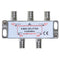 Cables Direct Online 4 Way Bi-Directional Indoor Outdoor Waterproof Coaxial Antenna Splitter for RG6 RG59 Coax Cable