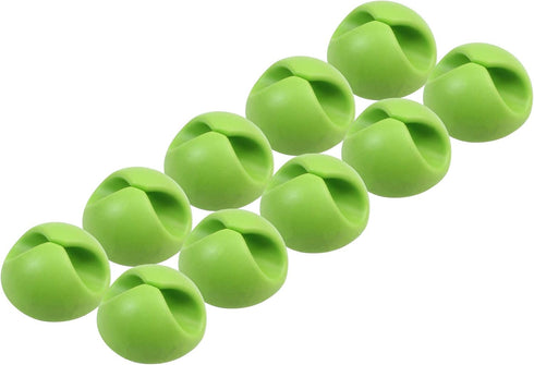ROK Hardware 20 Pack Multipurpose Silicone Cable Clip Grip Wire Cord Organizer Charger Holder (Green)