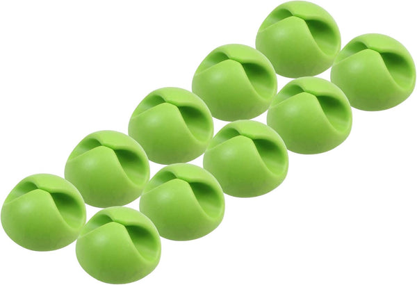 ROK Hardware 20 Pack Multipurpose Silicone Cable Clip Grip Wire Cord Organizer Charger Holder (Green)