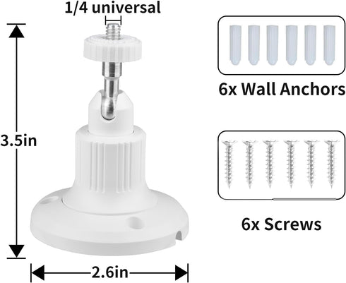 Wall Mount for Ring Stick Up Cam Wired/Battery and Indoor Cam HD (1st Gen), 360 Degree Adjustable Mounting Bracket with