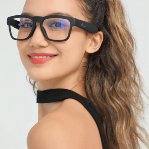 OhO Bluetooth Sunglasses, Voice Control and Open Ear Style Smart Glasses for Music and Calls, UV400 Polarized Lens