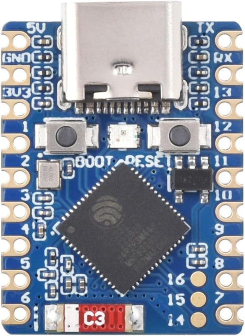 Waveshare ESP32-C3 Mini Development Board, Based on ESP32-C3FN4 Processor, 160MHz, 2.4GHz Wi-Fi & Bluetooth 5