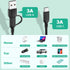 Multi Charging Cable 3Pack-6ft, Multi USB Cable Braided 6 in 1 Multiple Phone Charger Cable Universal USB A/C Charging