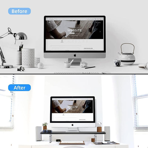 3 Notebook(MST016L) suptek Dual Monitor Stand Riser,Large Monitor Laptop Stand Riser Adjustable Heights Computer Stand