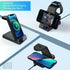 STC 5 in 1 Wireless Charger with Clock/Alarm and Night Light, 15W Qi Fast Charging Station Compatible with iPhone,