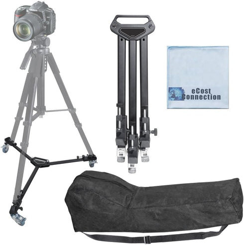 Elite Series Professional Universal Tripod Dolly with One Step Easy Lock & Locking Wheels for Cameras and Camcorders &