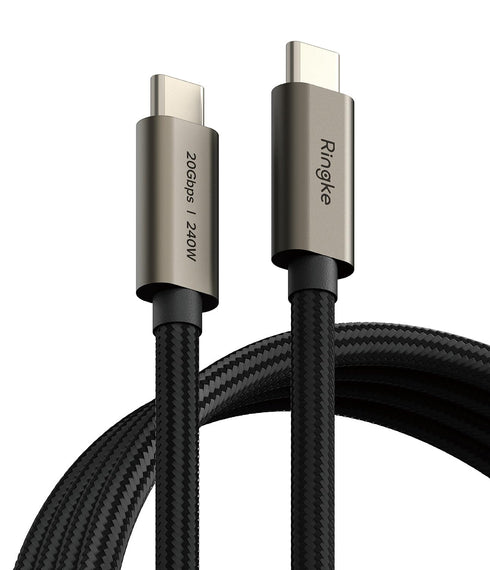 Ringke USB 3.2 Gen 2x2 USB-C Cable (2.0M / 6.56 FT) USB C to USB C 240W Fast Charging Cable, 20Gbps Data Transfer Speed