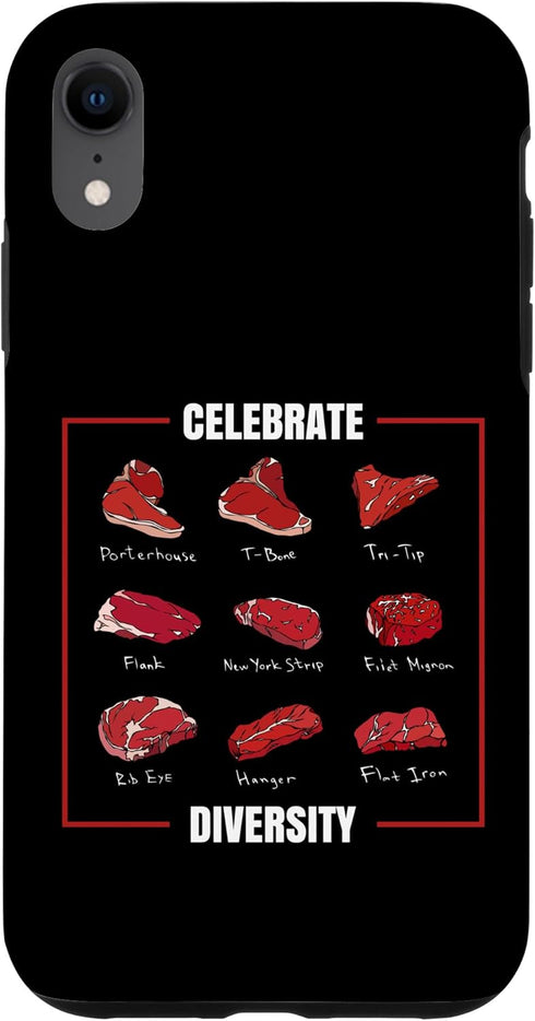 Celebrate Diversity Meat BBQ Grill Butcher Celebrate Diversity Funny Steak Cuts Grill BBQ Meat Lover Case for iPhone
